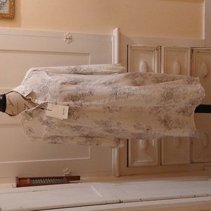 NWT Malvin print white and gray dress Sz L